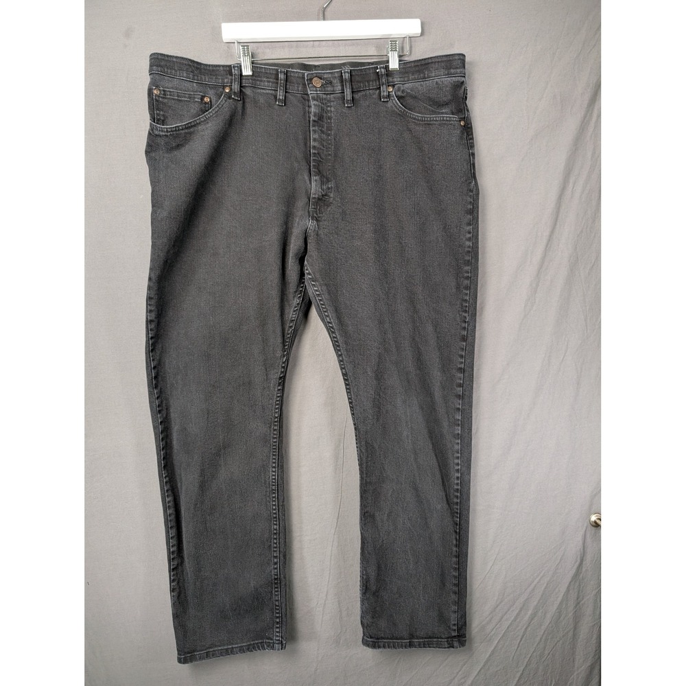 Wrangler Authentics Mens 44x32 Black Straight Leg Comfort‎ Flex Jeans